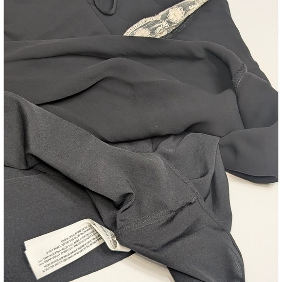 NEW ZARA Black Lace Trimmed Slip Midi Dress Women's Size XS - Picture 6 of 16